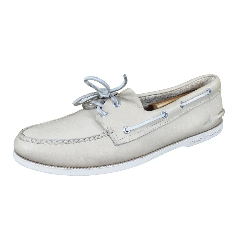 Sperry Authentic Original Mens Boat Shoe Size 11 Casual Nautical Beige Leather